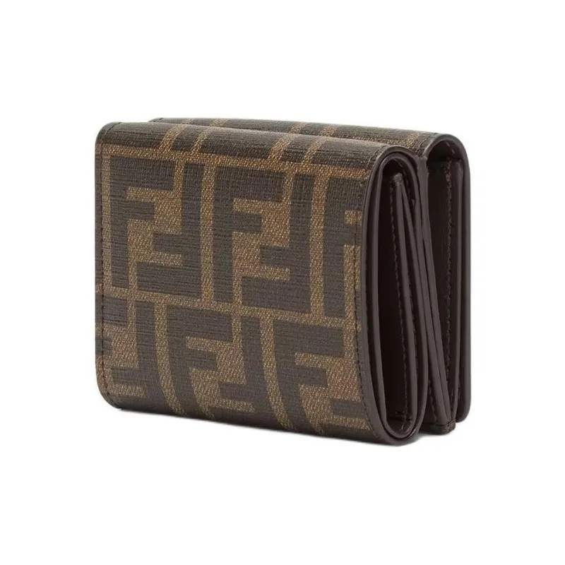 FENDI Cotton Wallet Medium Size Men's Brown-1
