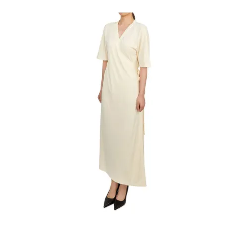 MaxMara Short-Sleeved Dresses Women's Beige Yellow