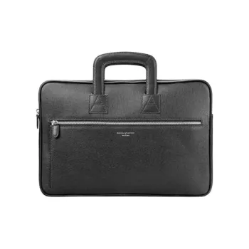 Aspinal Of London Cow Leather Briefcases Men's Classic Black/Marine Blue/Tobacco Brown