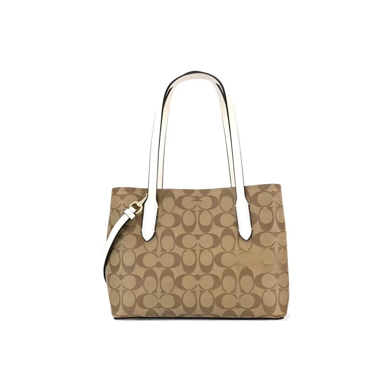 COACH Avenue Canvas With Leather Tote Bag, Shopping Bag, Portable Crossbody Bag, Shoulder Bag Medium Size Women's-2