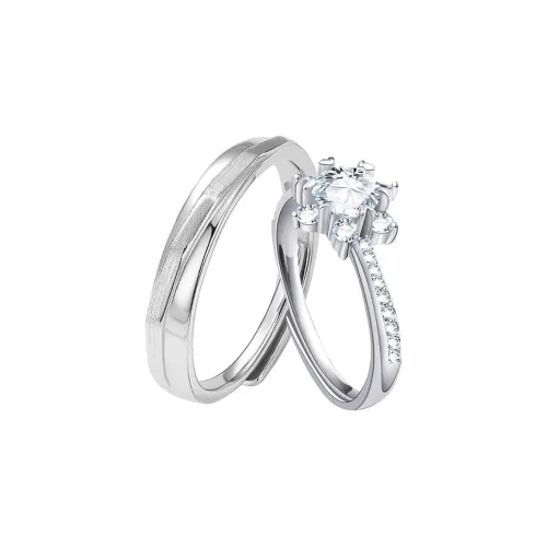 Hip hop Hexagonal Ring Micro inlaid Zircon
