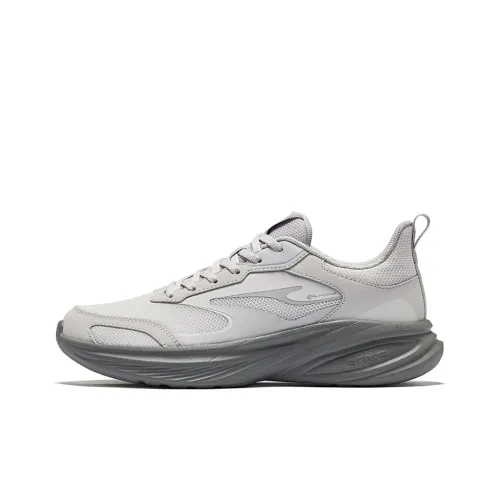 Erke Cushioning Rebound Lightweight Breathable Low Top Running Shoes Men's Mist Gray Pencil Gray