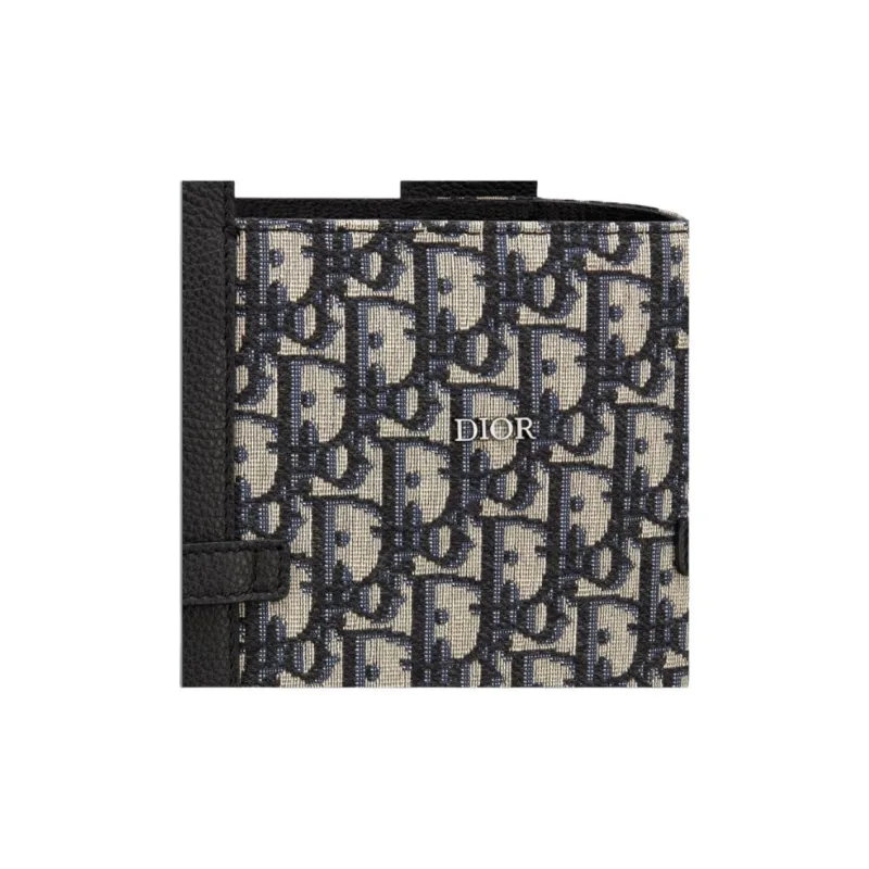 DIOR Nylon Shoulder Bag Crossbody Bag Handbags Medium Size Men's Black Beige-4