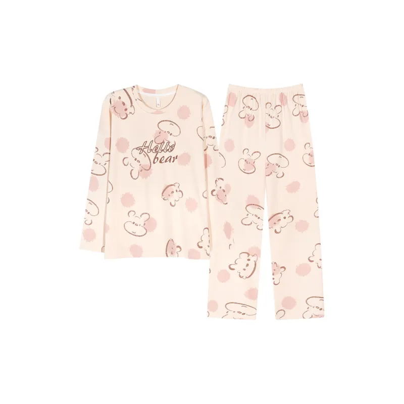 XIAFENYAN Pajama Set Women's Apricot-0