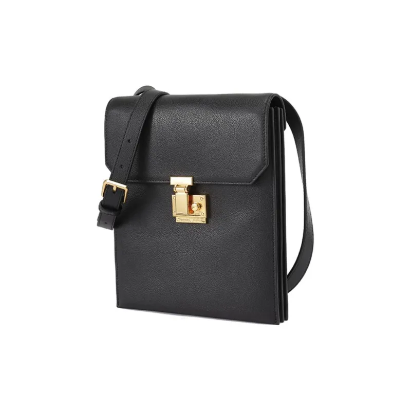 EMPORIO ARMANI Cow Leather Shoulder Bag, Crossbody Bag Men's Black-1