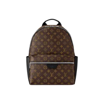 LOUIS VUITTON Discovery Coated Canvas Cow Leather Patchwork Trim Backpack Small Size Men's Brown