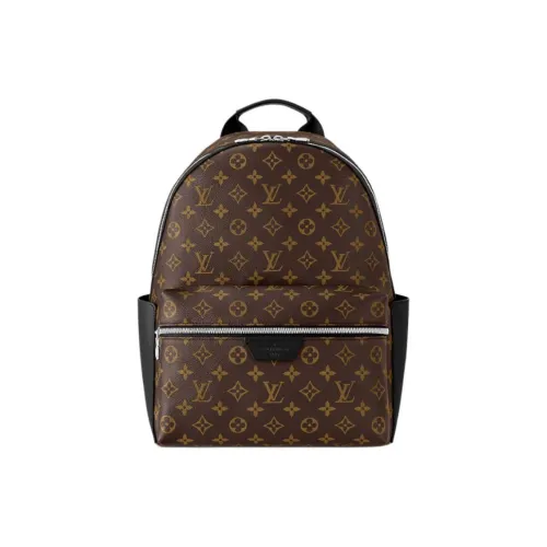LOUIS VUITTON Discovery Coated Canvas Cow Leather Patchwork Trim Backpack Small Size Men's Brown