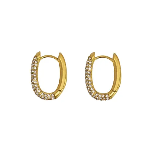 ANARTXY Surgical Steel Zircon Earrings Women's White/Black