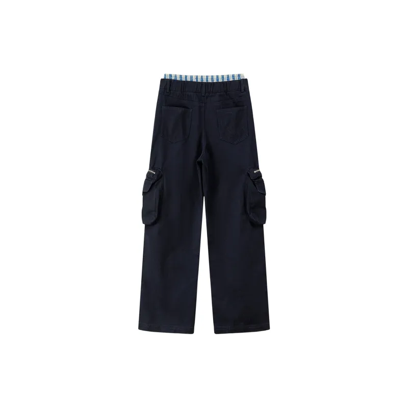 CHUU Casual Pants Women's Navy Blue-1