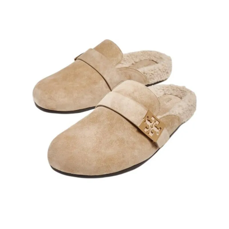 TORY BURCH Slip Resistant Closed Toe Slippers Women's Khaki-3