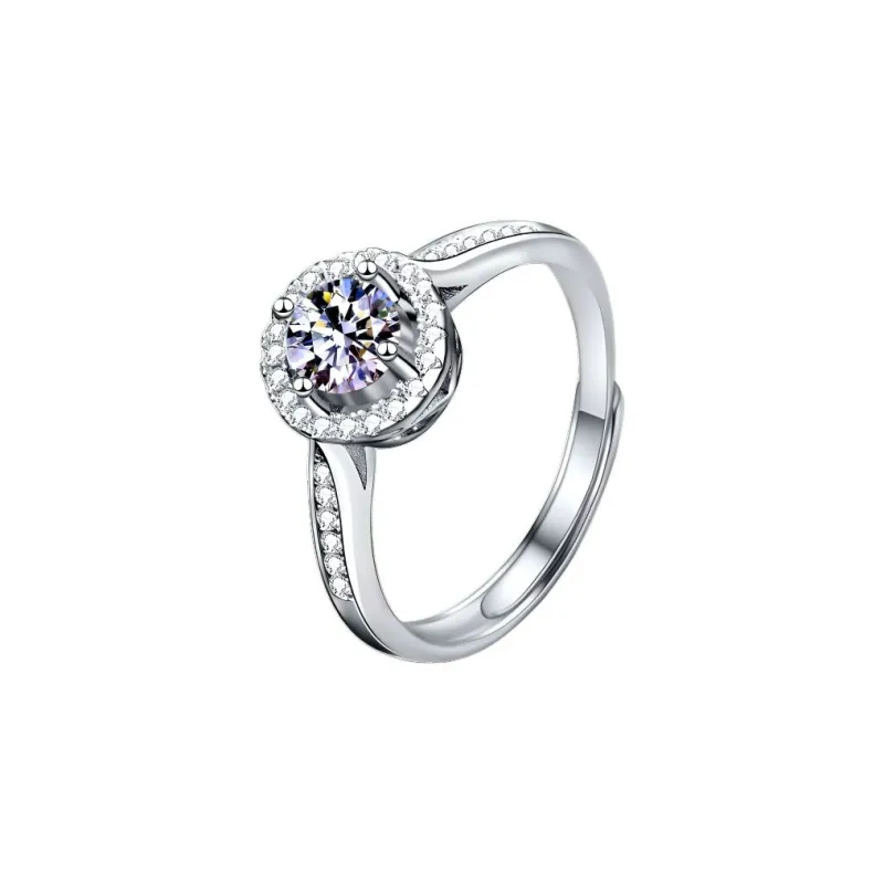 WUMZK 925 Silver Mohsunnite Rings Unisex-6