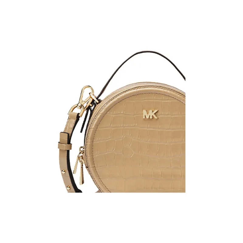 MICHAEL KORS Delaney Cow Leather Shoulder Bag, Crossbody Bag, Handbag Medium Size Women's Camel Brown-2