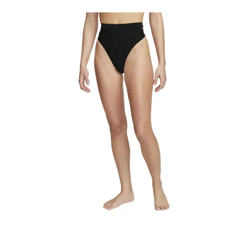Nike Swim Women's Cut-Out High-Waisted Bikini Bottoms Swimming Shorts Women's Black