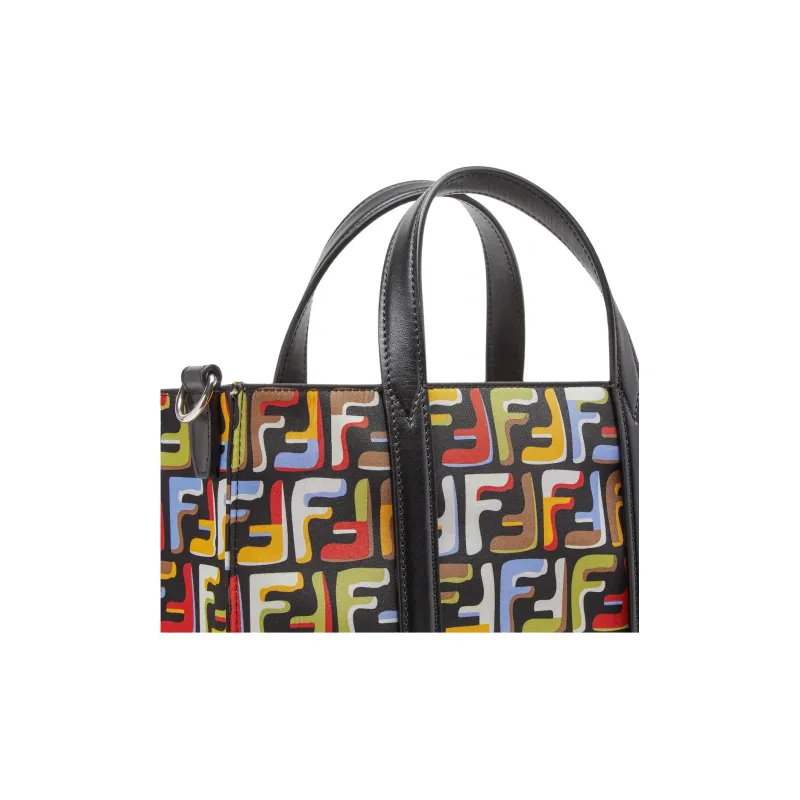 FENDI FF Polyamide Tote Bag Shopping Bag Handbag Mini Women's Black & Multicolor-4