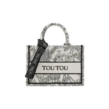 TOUTOU Fabric Crossbody Bags Handbags Medium Size Women's Oreo Black