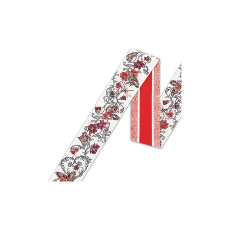 DIOR Mulberry Silk Scarves Women's Red-2