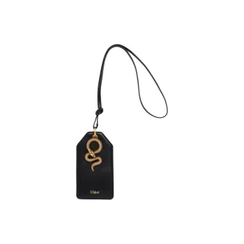 Chloe Buffalo Leather Coin Purse, Card Holder Women's Black
