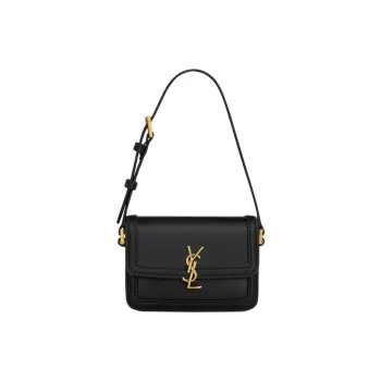 SAINT LAURENT SOLFERINO Leather Handbag, Shoulder Bag Women's Black