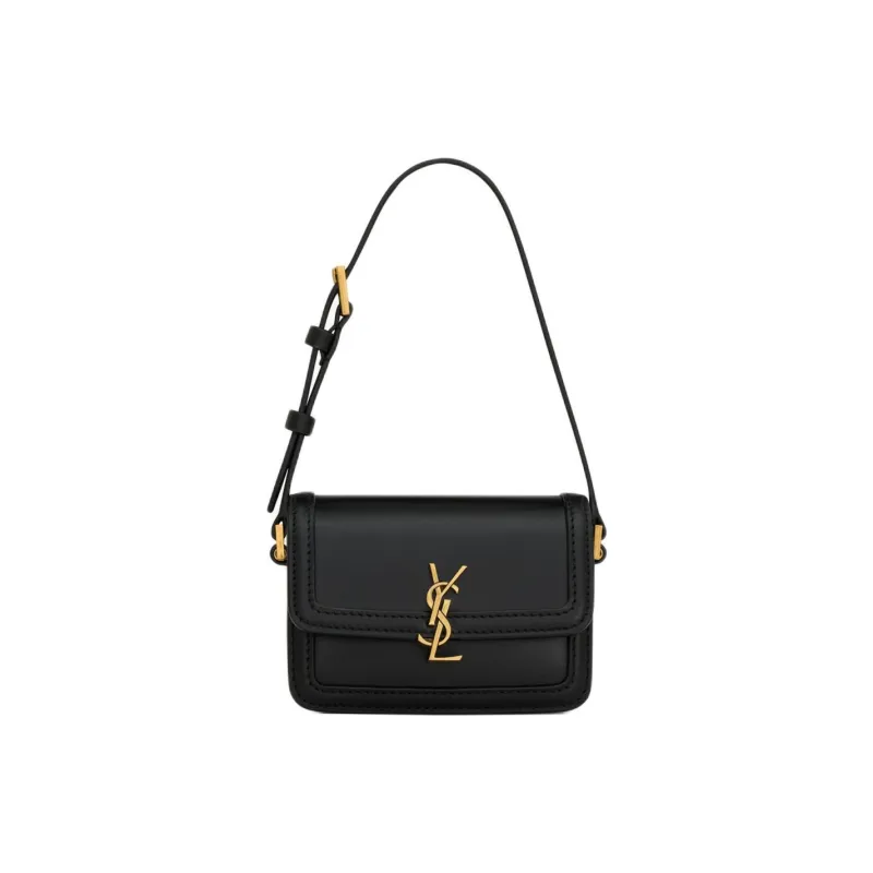 SAINT LAURENT SOLFERINO Leather Handbag, Shoulder Bag Women's Black-0