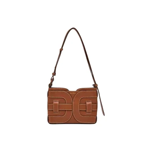 SAM EDELMAN Cow Leather Shoulder Bag Crossbody Bag Medium Size Women's Brown/Dark Brown