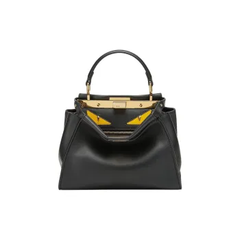 FENDI Peekaboo Calfskin One Shoulder Handbags Mini Women's Black