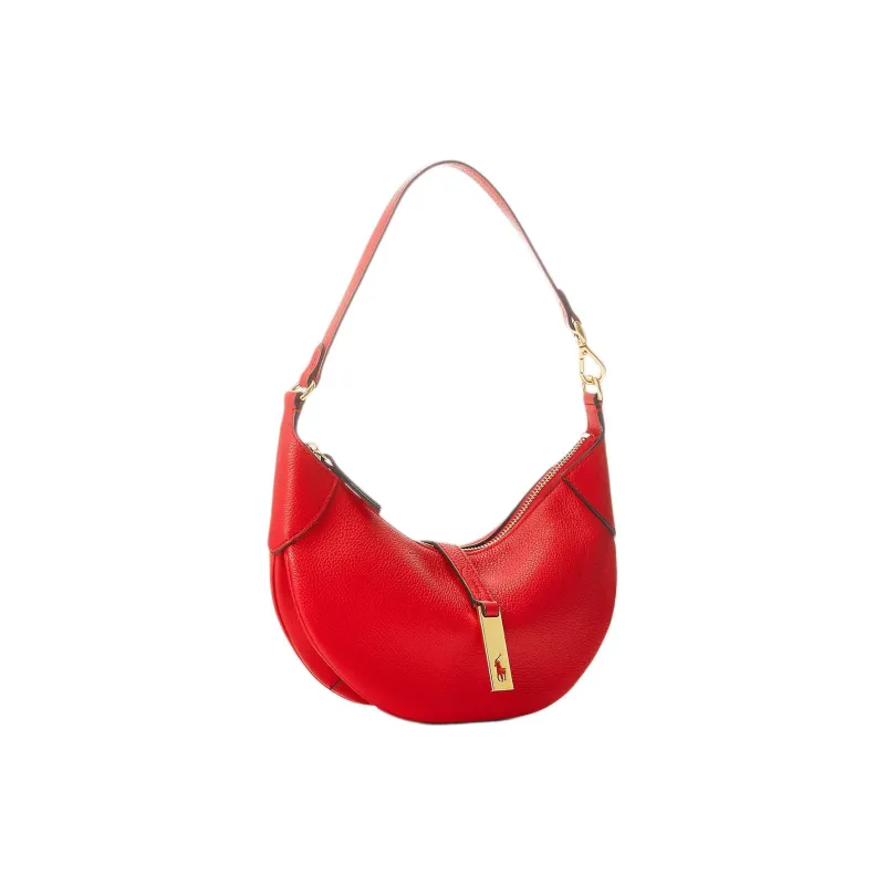 Polo Ralph Lauren Polo ID Leather Crescent Bag Shoulder Bag Mini Women's Red-1