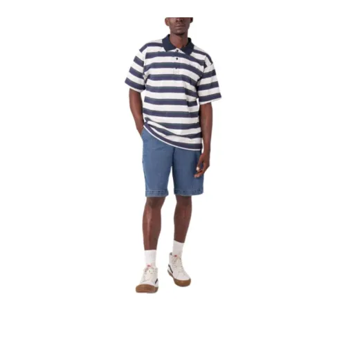 Dickies Polo Shirt Men's Gray White Stripes