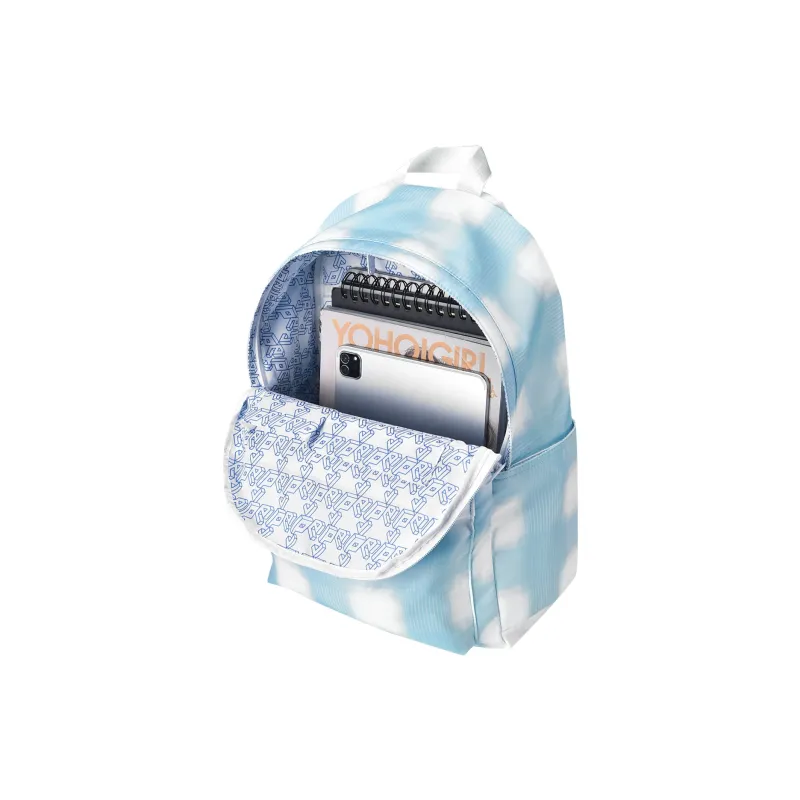 QRST Polyester Backpack Regular Unisex Blue White-3