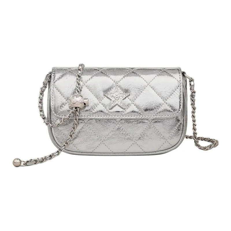 MILLIE'S Cow Leather Shoulder Bag, Crossbody Bag Trumpets Women's Silver-2