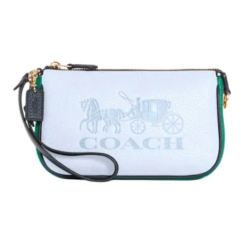 COACH Cow Leather Small Square Bag Crossbody Bag Shoulder Bag Mahjong Bag Handbag Small Size Women's Light Blue