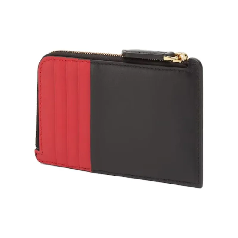 FENDI Calfskin Card Holder Women's Black-1