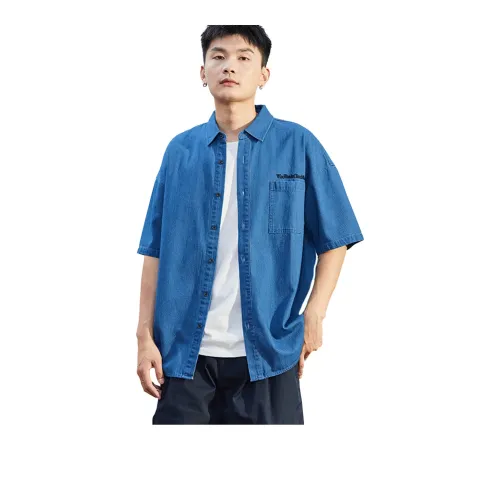 Tonlion Denim Short-Sleeved Shirt Men's