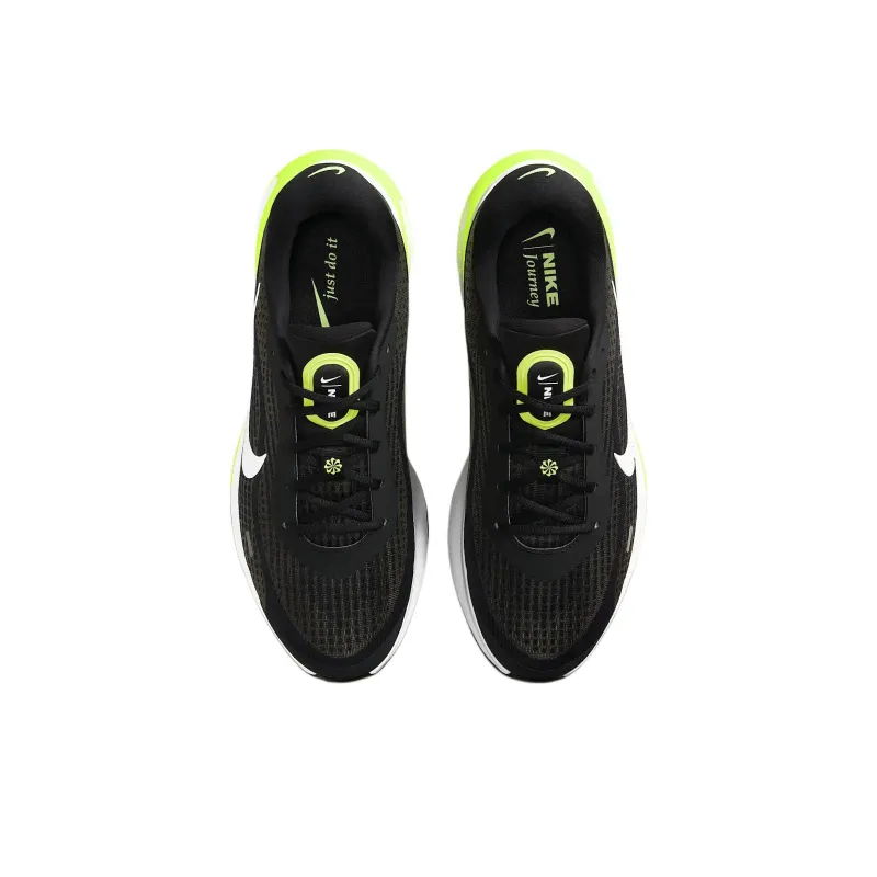 Nike Journey Run Anti Slip Wear Resistant Low Top Running Shoes Men's Black White-3