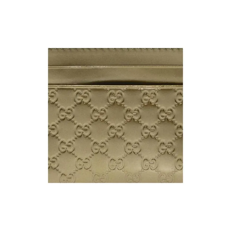 GUCCI Patent Leather Card Clip Card Holder Women's Gold-4