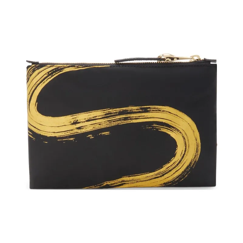 TUMI Nylon Storage Bags Clutches Unisex Golden Snake Brushwork-2