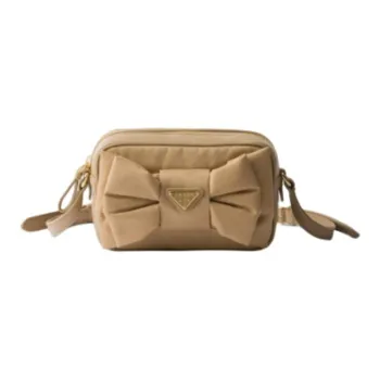 PRADA Re Nylon Recycled Nylon Shoulder Bag, Crossbody Bag Mini Women's Camel Brown