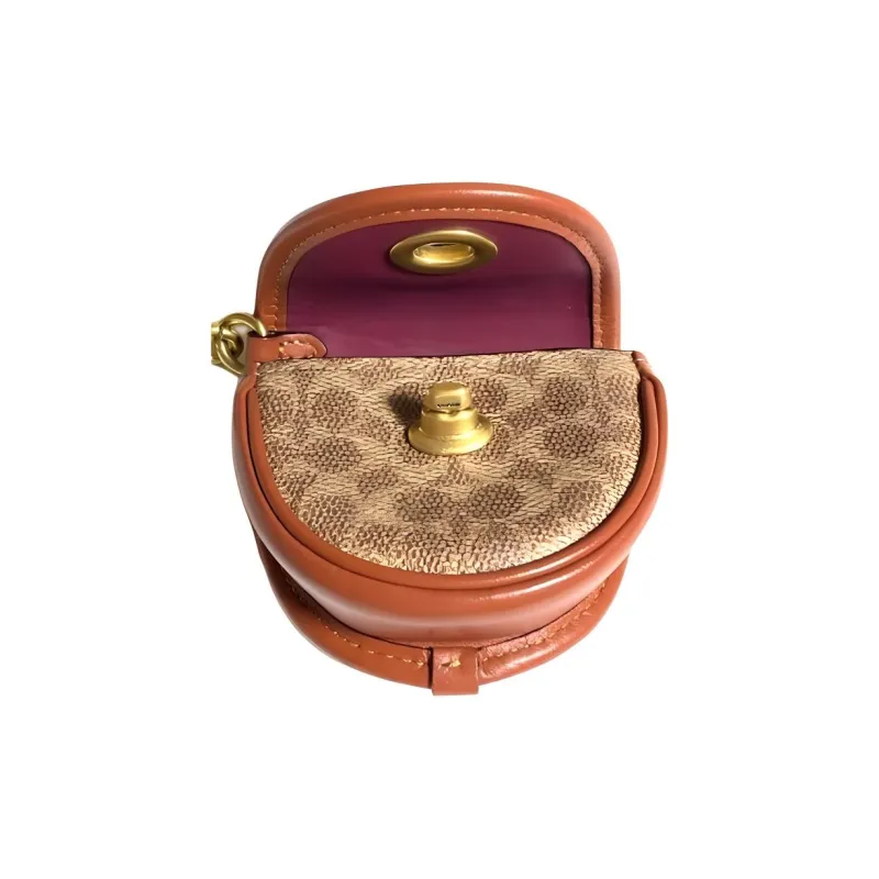 COACH Canvas Pendant Bag Accessories Women's Brown-3