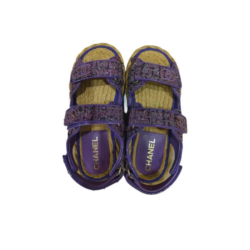 CHANEL 23A One Strap Sandals Women's Purple-1