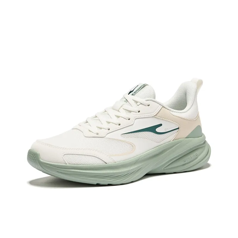 Erke Cushioning Rebound Lightweight Breathable Low Top Running Shoes Men's Microcrystal White Warm Linen-2