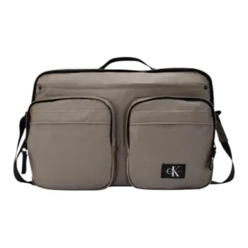CALVIN KLEIN Fabric Handbag Shoulder Bag Crossbody Bag Travel Bag Medium Size Men's Gray Coffee