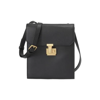 EMPORIO ARMANI Cow Leather Shoulder Bag, Crossbody Bag Men's Black