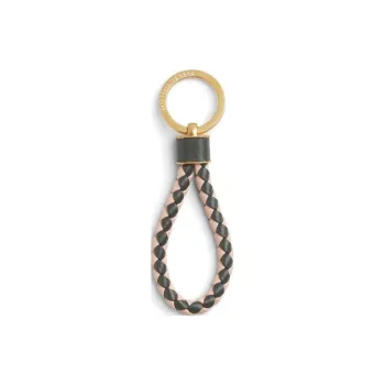 Bottega Veneta Sheepskin Keychains Women's Gray/Pink