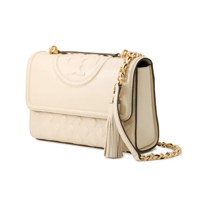 TORY BURCH Fleming Sheepskin Crossbody Bag, Shoulder Bag Women's Cream White-1