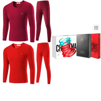 SEPTWOLVES Thermal Set Men's Premium Box Set Wine Red + Crimson
