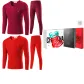 Crew Neck 2-Piece Underwear Set (Burgundy+Red) Thickened and Fleece-Lined/Prosperity Gift Box Set
