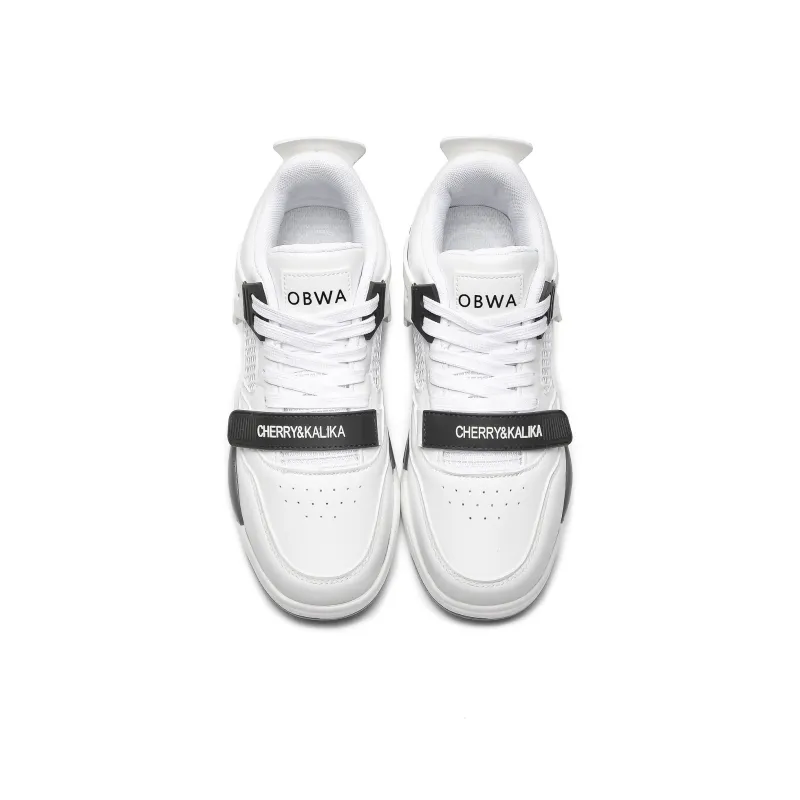 CHERRY&KALIKA Skateboard Shoes Unisex Low Top White Gray-4