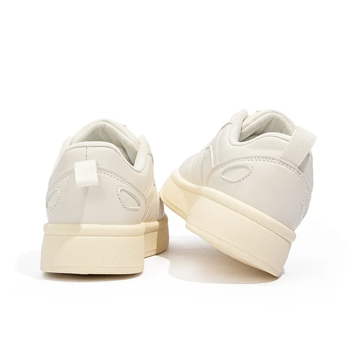 BABAYA KIDS Anti Slip And Wear Resistant Lightweight Low Top Skateboard Shoes Women's White-5