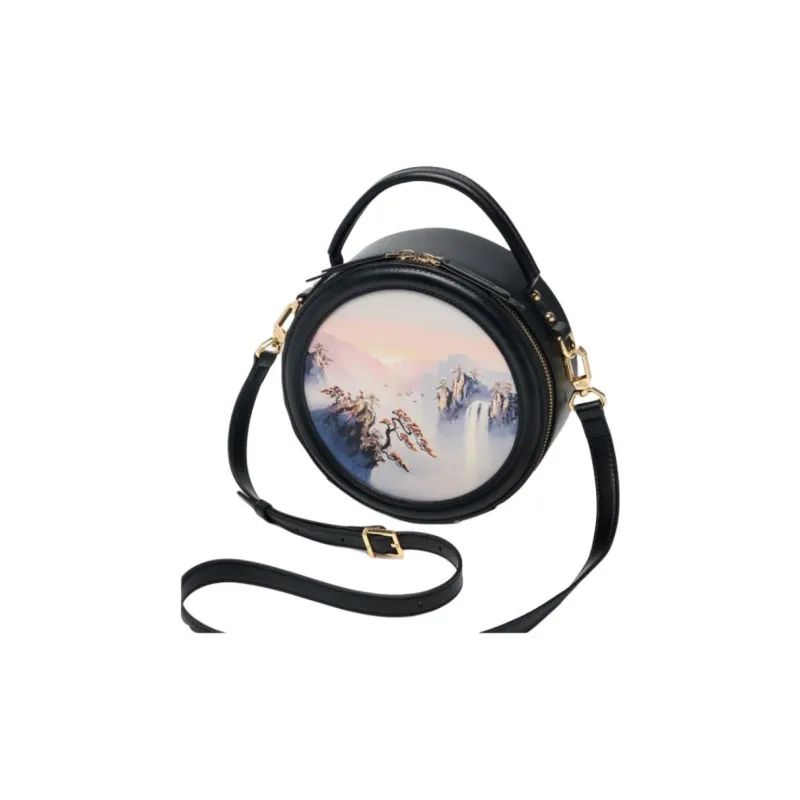 ZOOLER Cow Leather One Shoulder Crossbody Handbag Trumpets Women's Elegant White/Han Dynasty Black-7