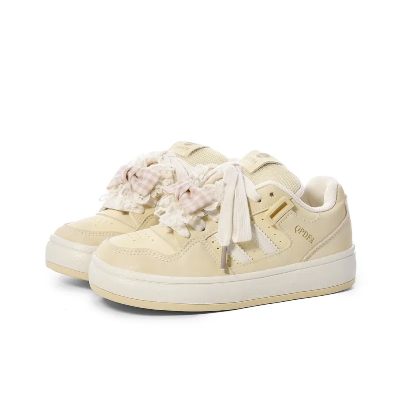 Lovely You Coverage Lightweight Slip-Resistant Low-Top Skateboard Shoes Women's Almond Yellow-8
