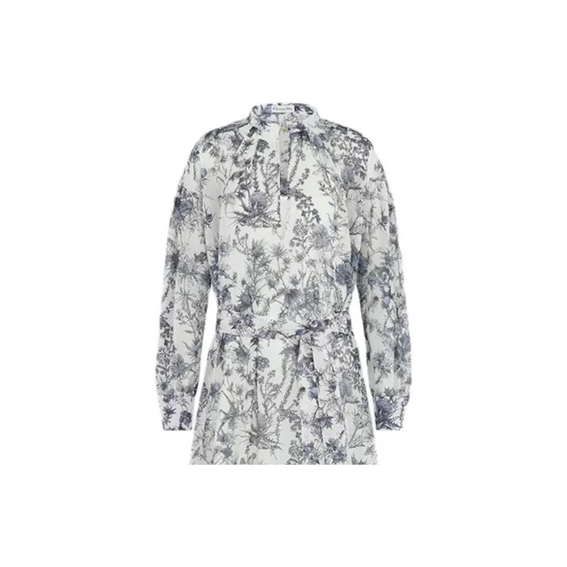 DIOR Long Sleeved Dress Women's White-2